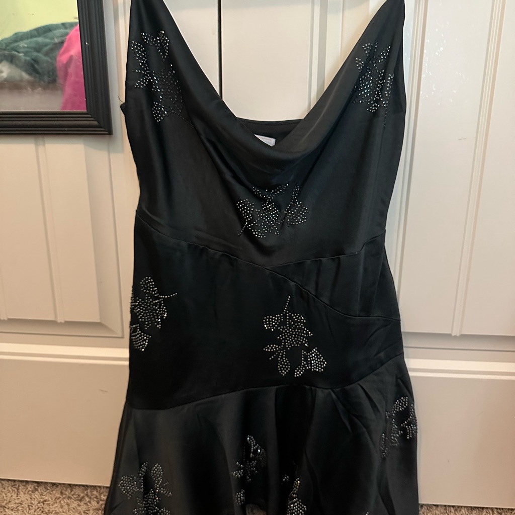 Oh Polly Shimmering Black Dress